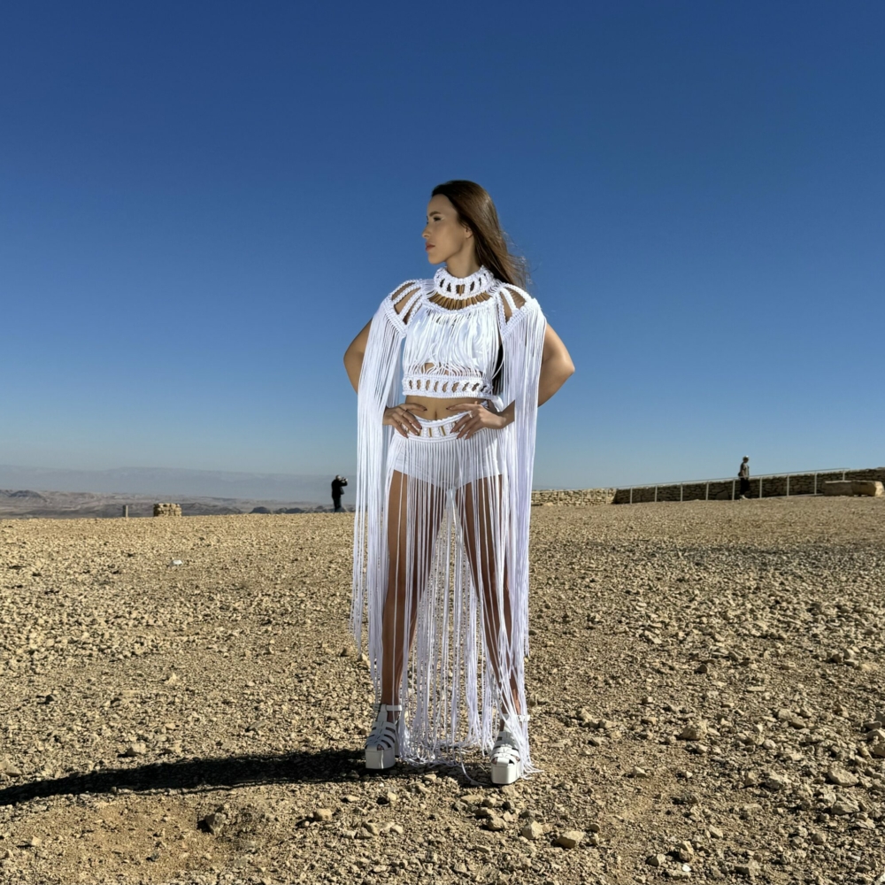 סט מקרמה דגם "DIPLO"- לבן