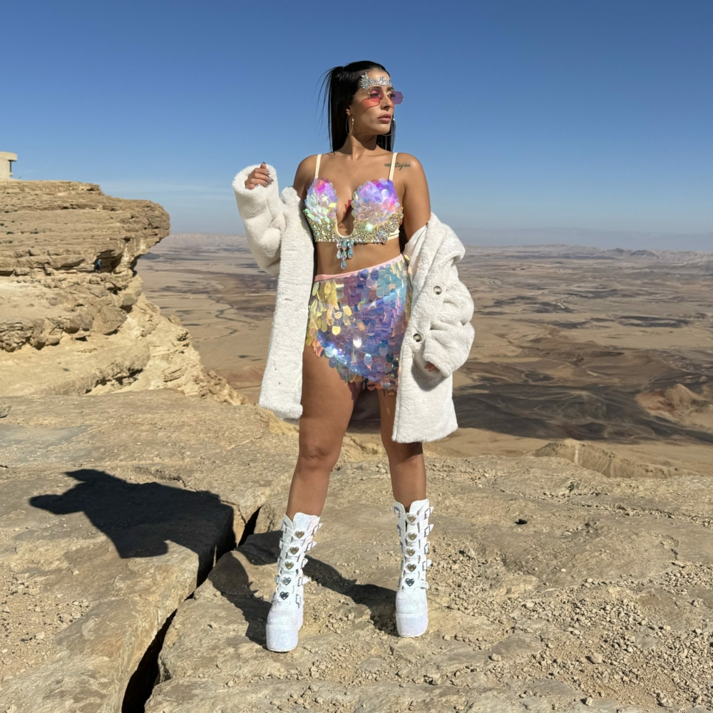 חצאית פייטים קצרה דגם "Mermaid"