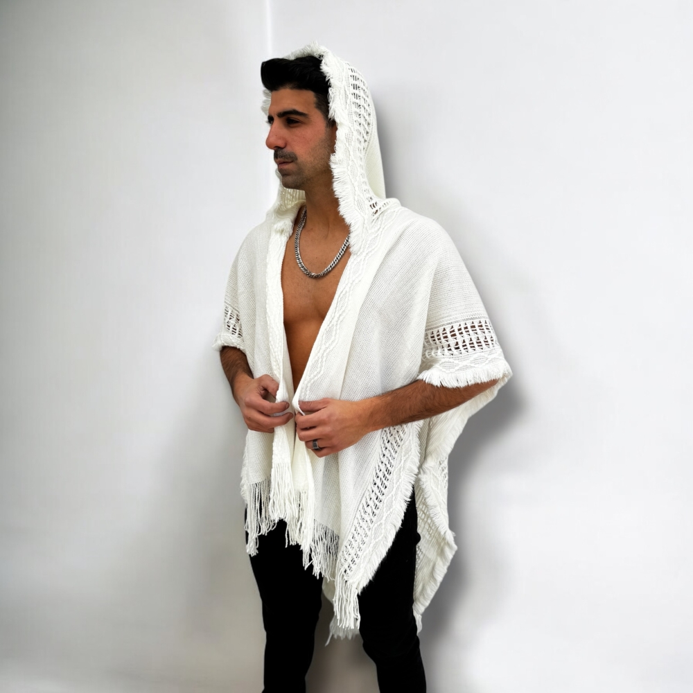 קימונו בוהמייני עם כובע ופרנזים דגם "Mystic Nomad"