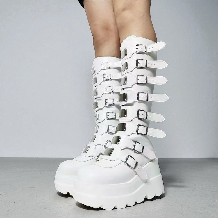 מגף פלטפורמה לבן