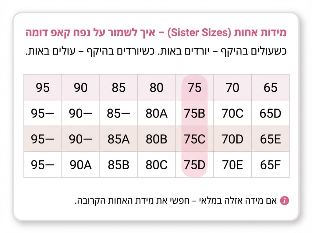 טבלת מידות בהלבשה תחתונה – המדריך המעודכן ל־2026
