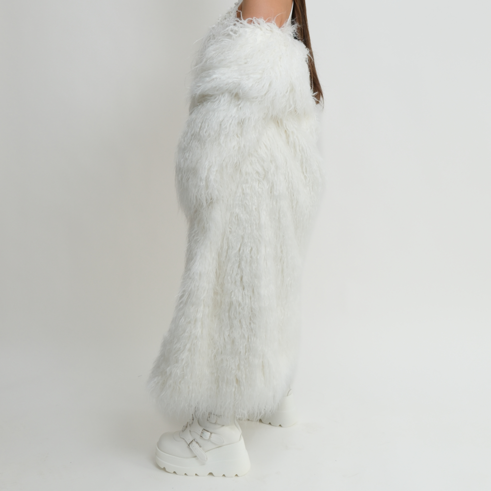 מעיל פרווה דגם "Frost Luxe Coat"- לבן