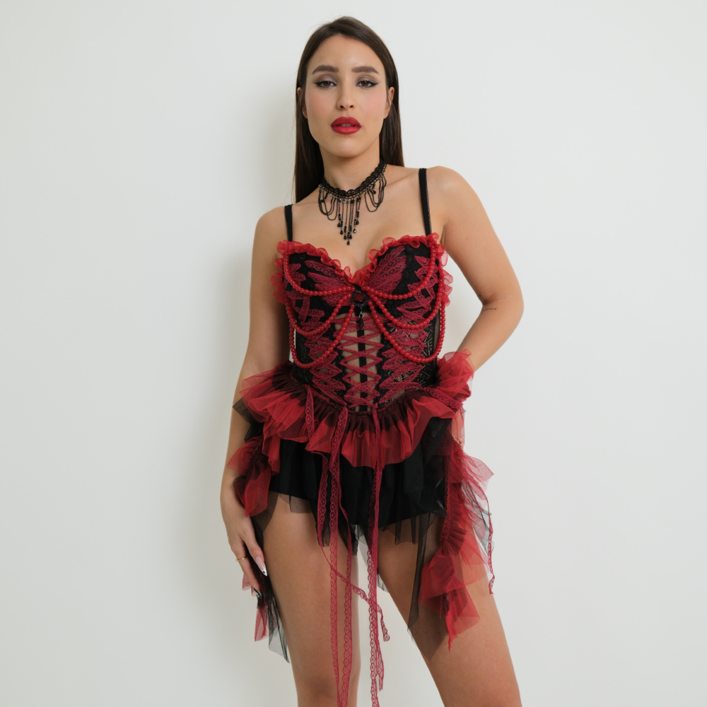 Scarlet Corset Dress- שמלת מחוך קצרצרה