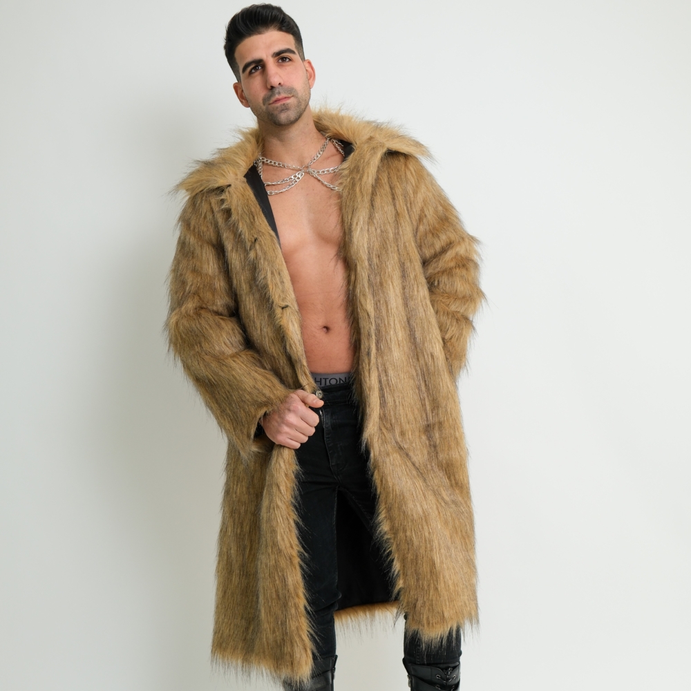 מעיל פרווה לגבר דגם "Koetz"- חום