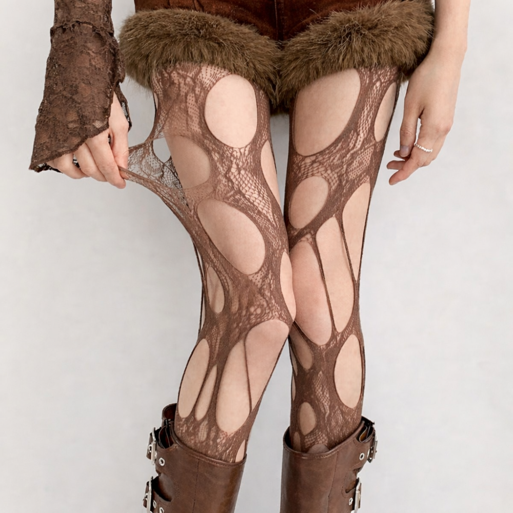 גרביון רשת דגם "Wild Lace Cut"